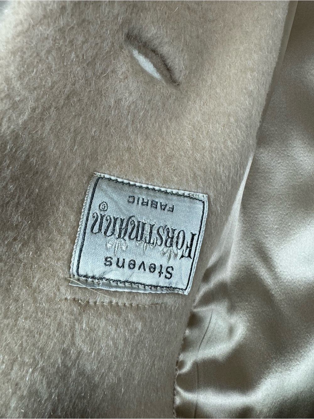 Forstmann tan Wool Penny Lane Coat Real Mink Fur Trim - Picture 13 of 16